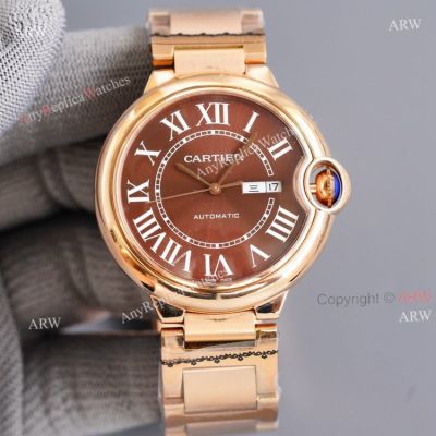 All Rose Gold Cartier Ballon Bleu De Automatic Replica Watch 42mm